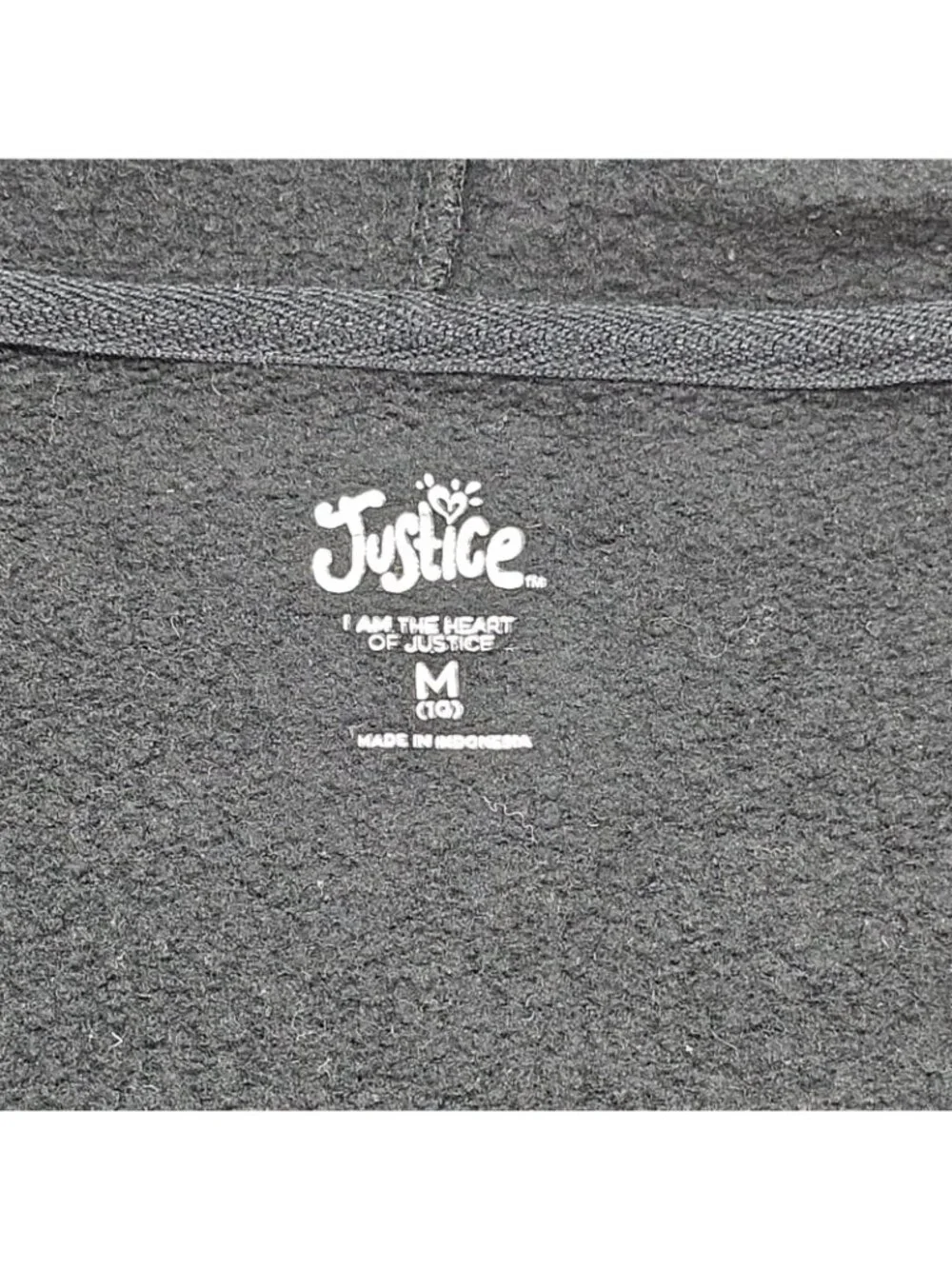 Justice Girls M (10) Butterfly Full Zip Hoodie Black Athleisure Kids Fleece EUC